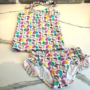 Size 6 Hello Kitty Rainbow Heart Bikini VGUC